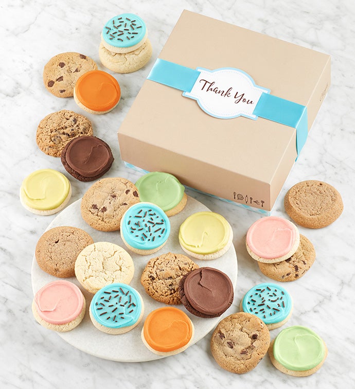 Cheryl’s Cookie Gift Box with Message Tag - 24 Cookies - Thank You